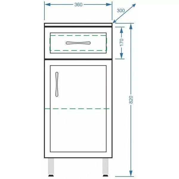 Тумбочка Stella Polar Концепт 36 R правая, напольная, белая