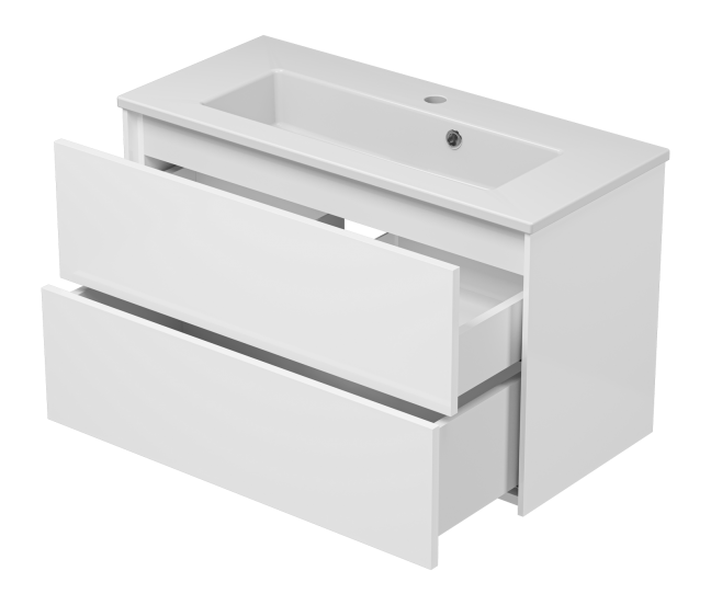 Тумба с раковиной Brevita Toy 80 подвесная, белый