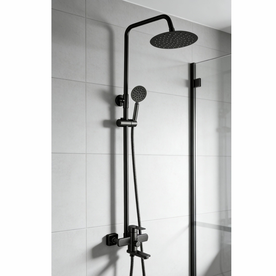 Душевая стойка Ceruttispa OVIDIO RSMB из нержавеющей стали, цвет черный матовый
