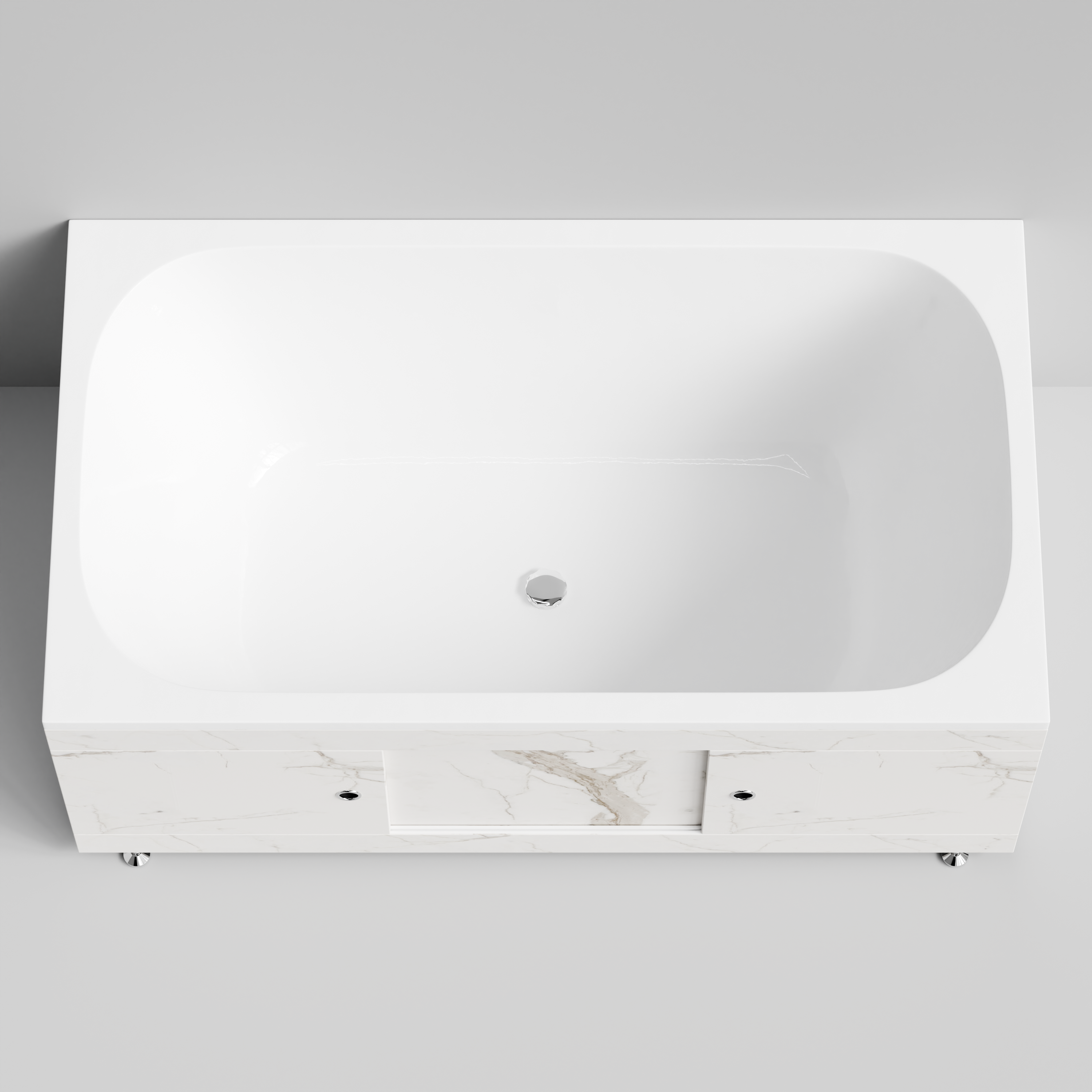 Экран под ванну Vod-ok Купе 150 раздвижной Мрамор Белый натур милк