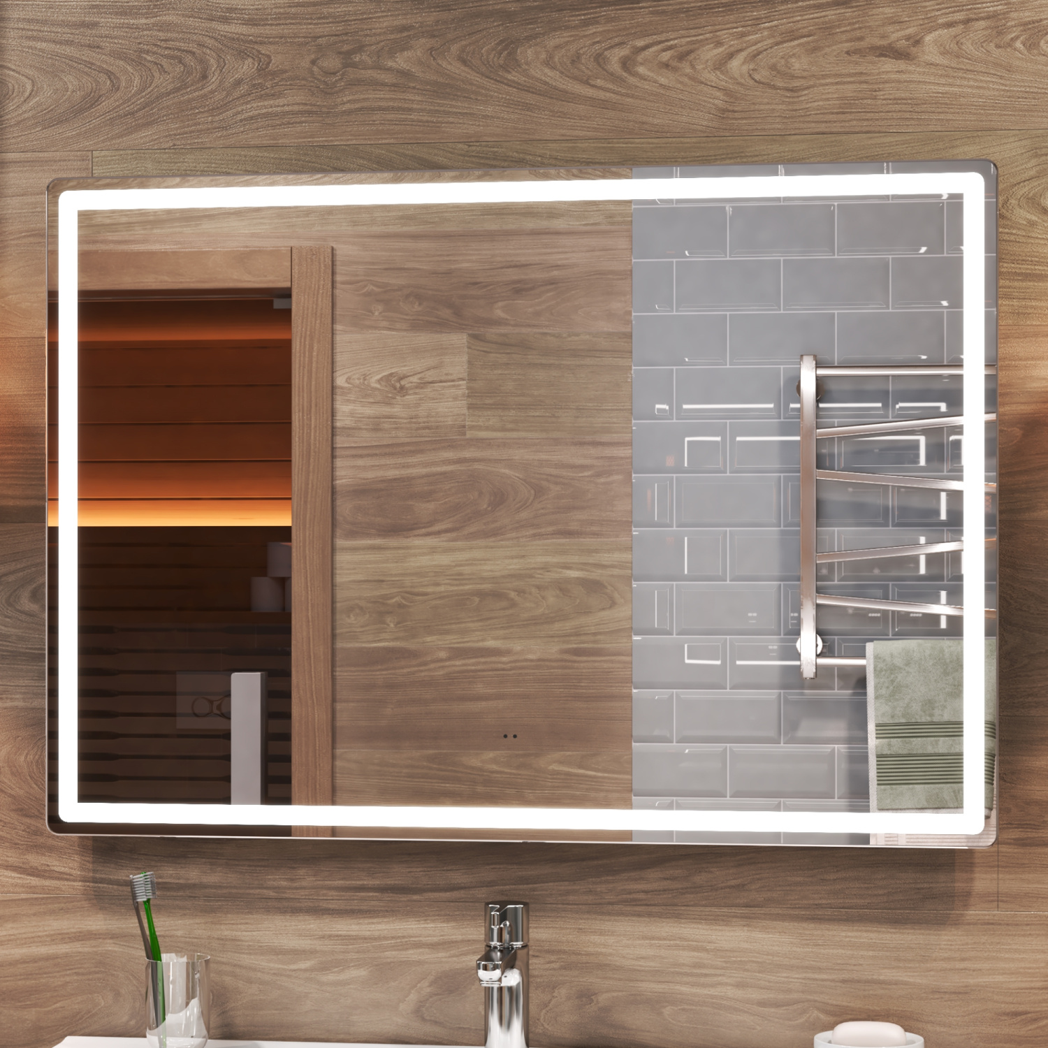 Зеркало Vigo Geometry Comfort 100 свет, сенсор, антизапотевание