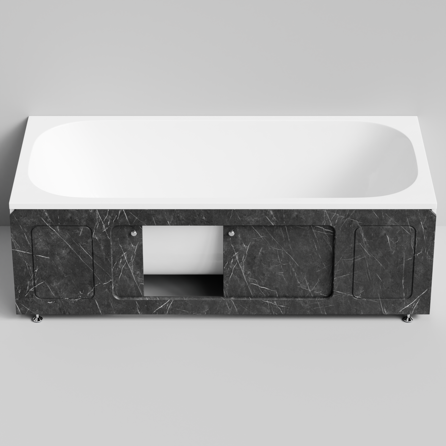 Экран под ванну Vod-ok Лидер 180 раздвижной Мрамор Графит софт тач