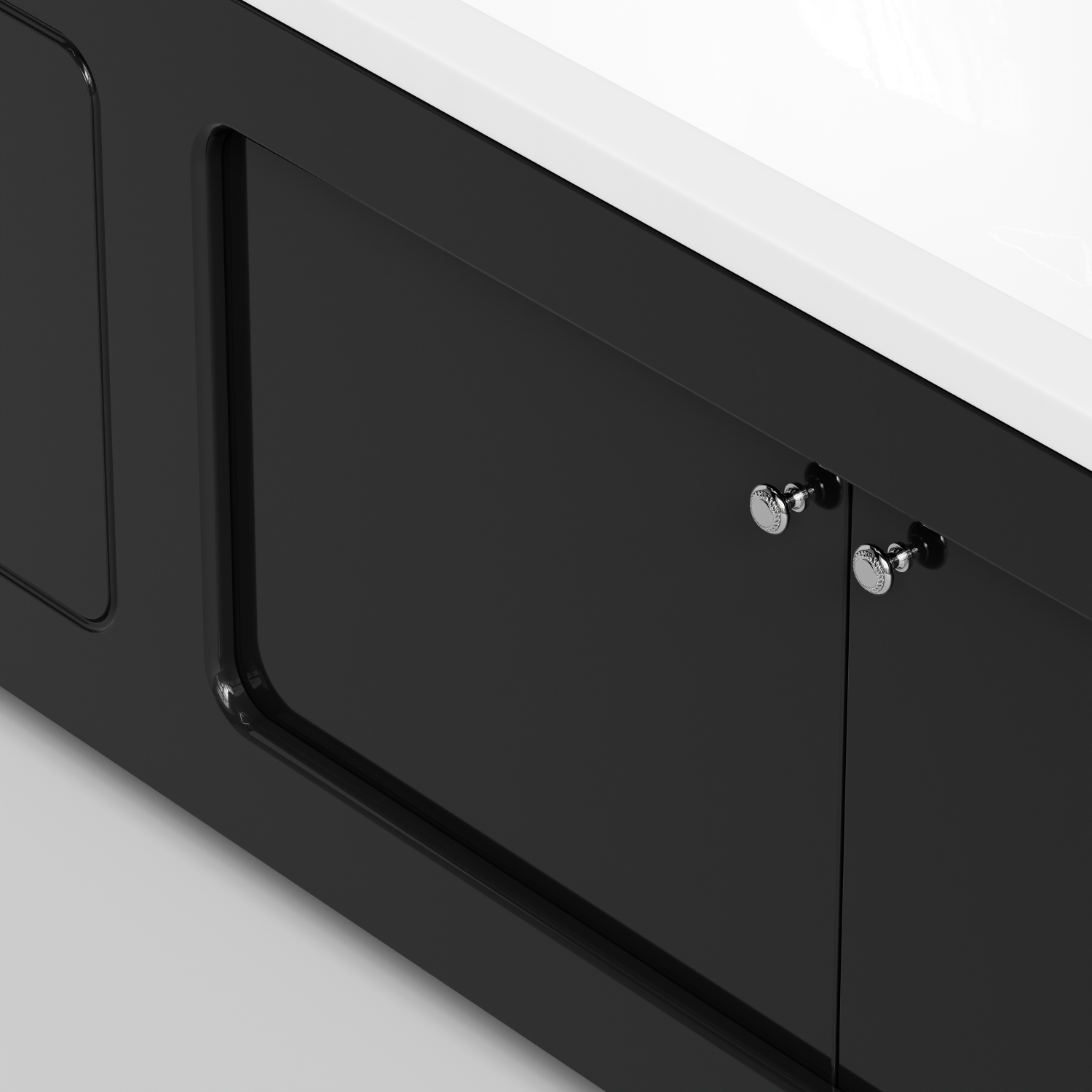 Экран под ванну Vod-ok Лидер 180 раздвижной Черный глянец