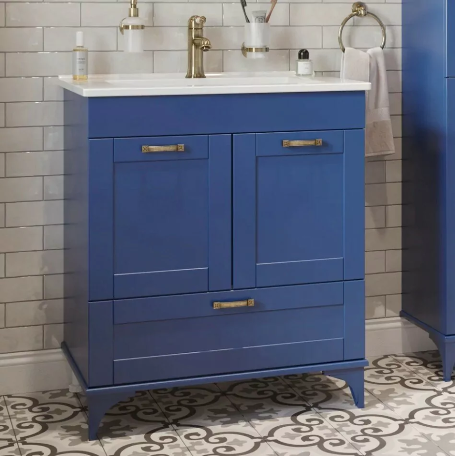 Тумба с раковиной Sanflor Ванесса 75 напольная, индиго