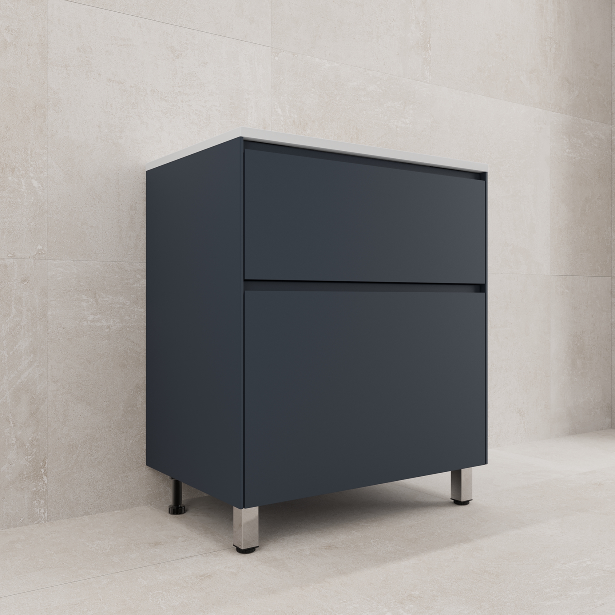 Тумба напольная Style Line Лима 70 с раковиной Line 70, 2 ящика, графит