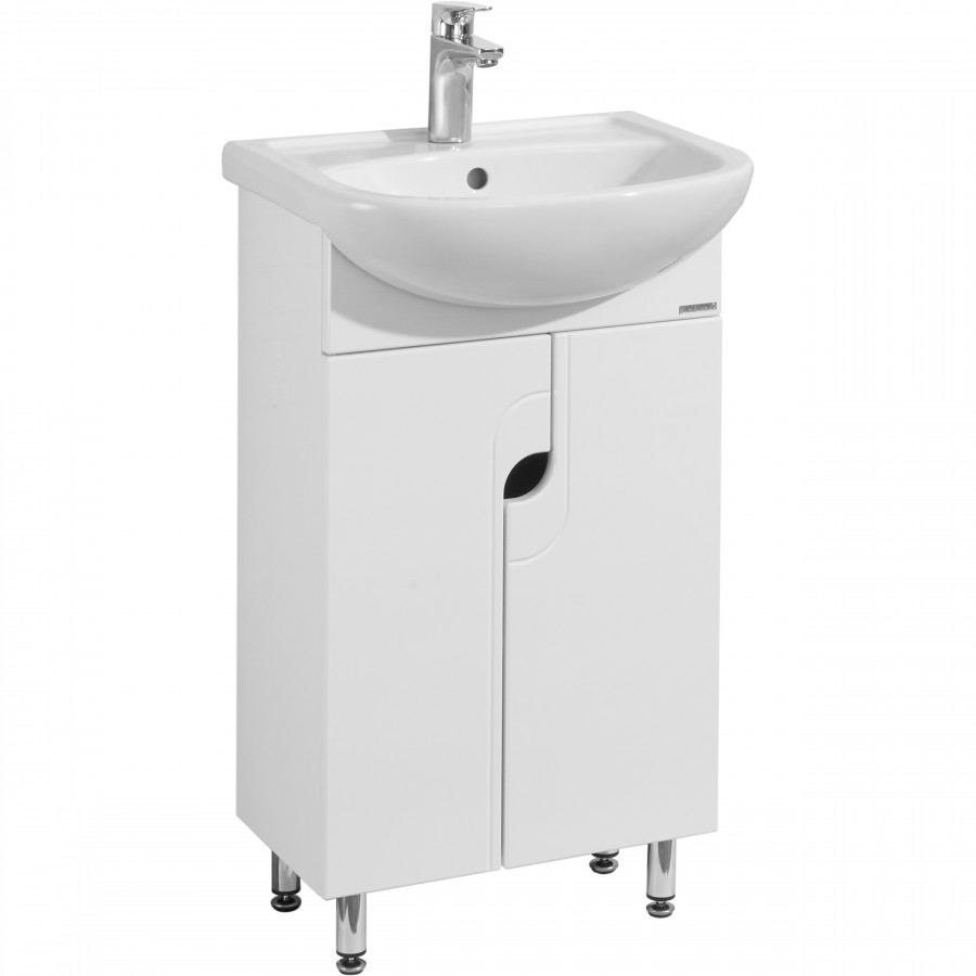 Тумба с раковиной Aquaton Панда 50 напольная, белая