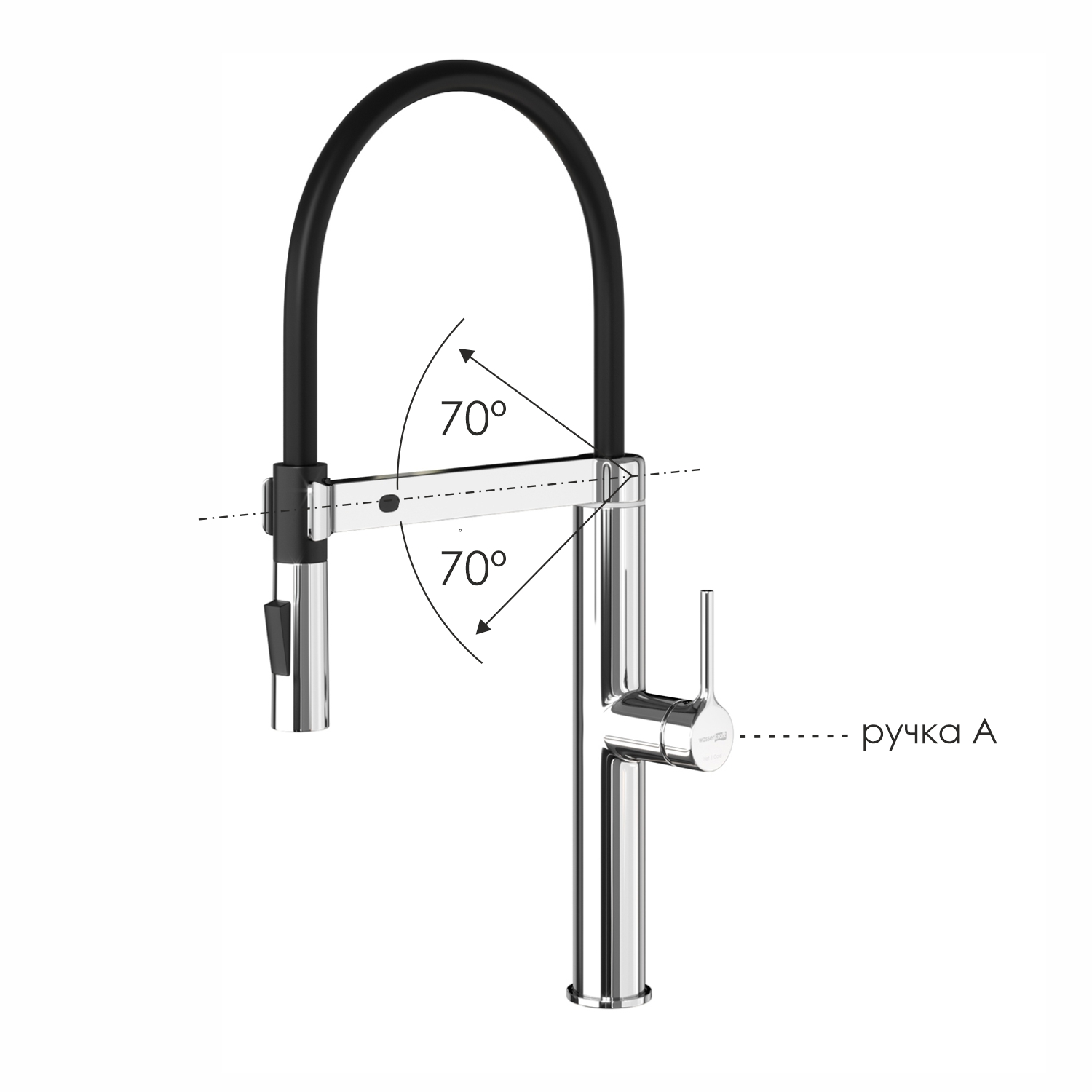 Сенсорный смеситель для кухни с гибким изливом WasserKraft A8817 хром