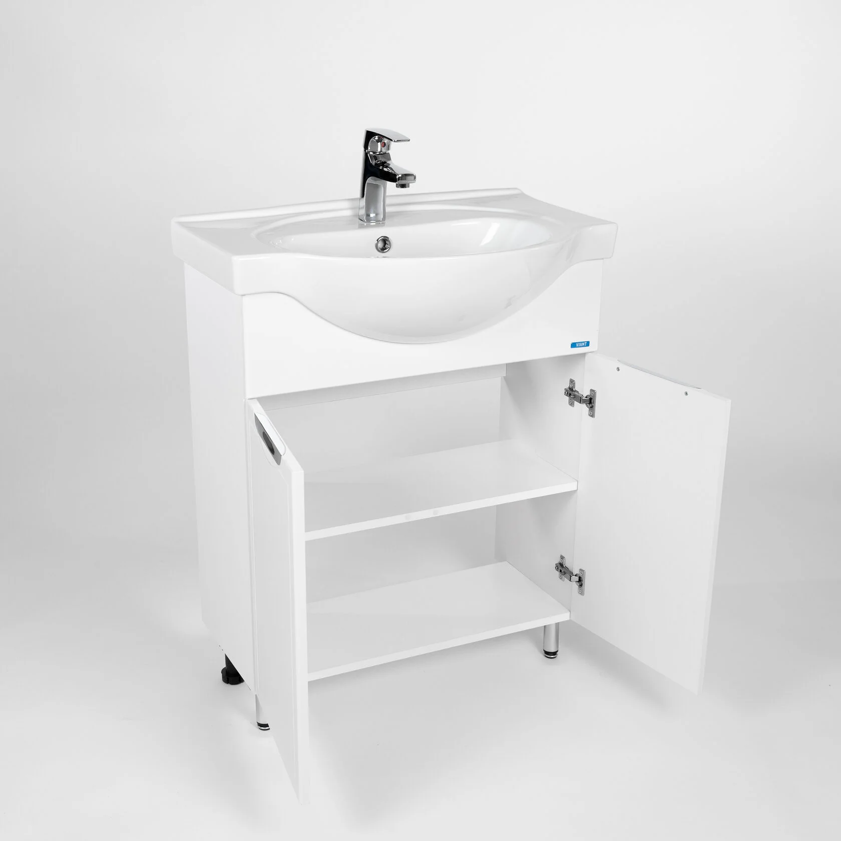 Тумба напольная Viant Лима 70 с раковиной Erica 70, белый 1