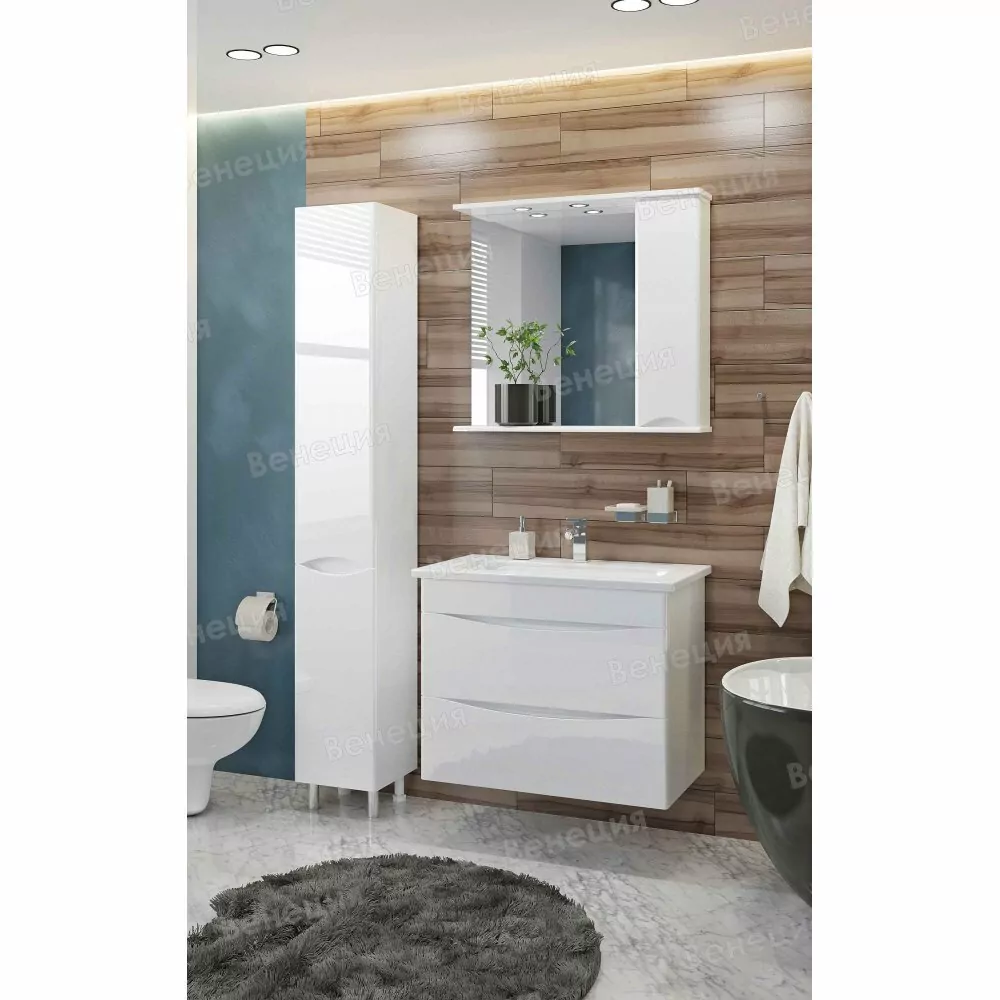 Тумба с раковиной Венеция Даниэль 80 подвесная, белый