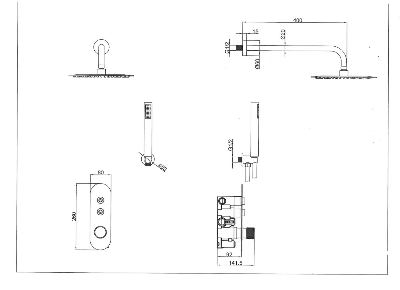 Душевой комплект SantiLine SL-9016 хром