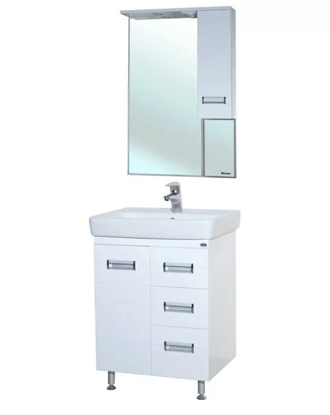 Тумба с раковиной Bellezza Сиена 70 напольная, 3 ящика, белая