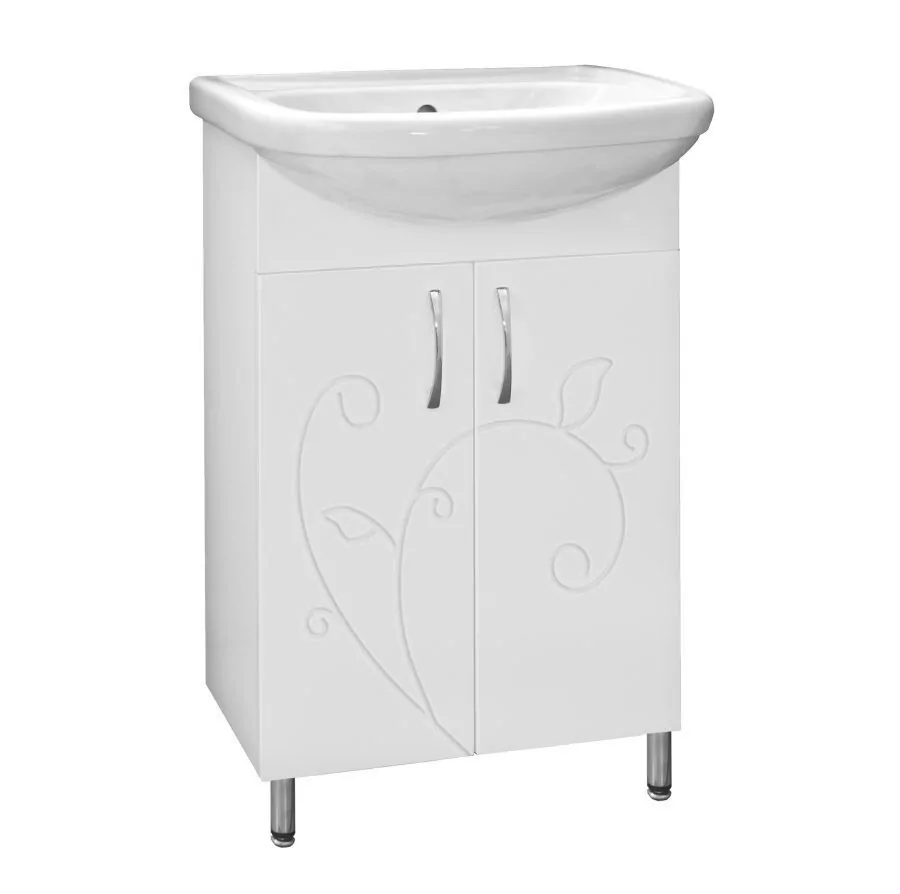 Мебель для ванной Style Line Эко Фьюжн №9 55 комплект, напольный, белый