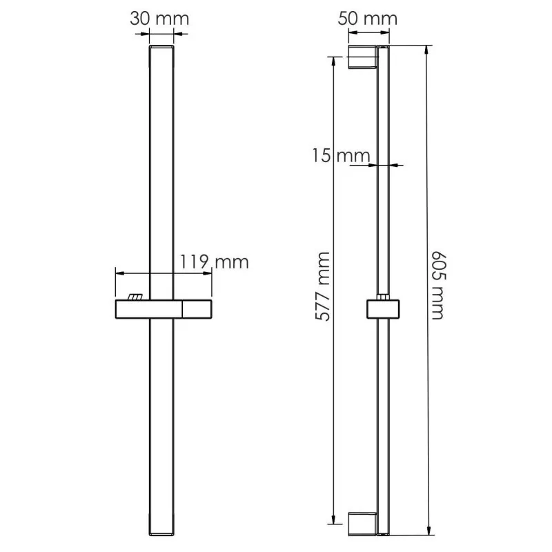 Штанга для душа WasserKraft A318 никель