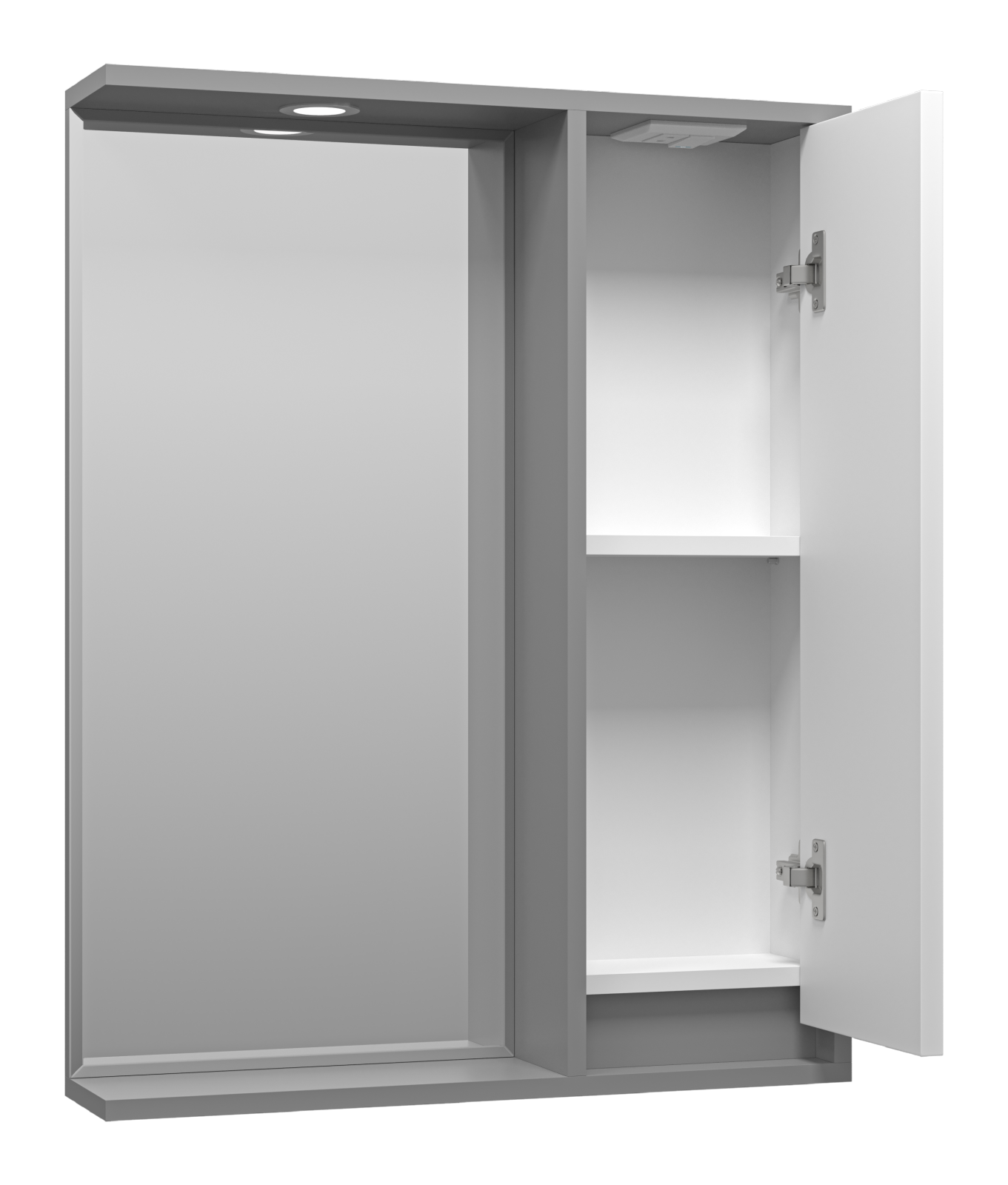 Зеркало-шкаф Brevita Balaton 65 R, белый/серый
