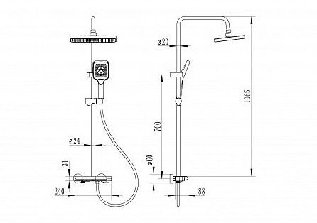 Душевая стойка Cerutti Spa IGINO W
