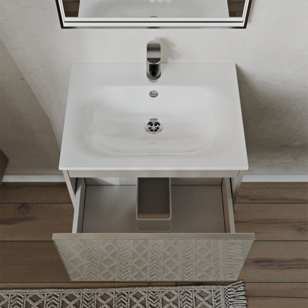 Тумба с раковиной подвесная (60 см) Terminus Vega VEG10601200501OSL, капучино