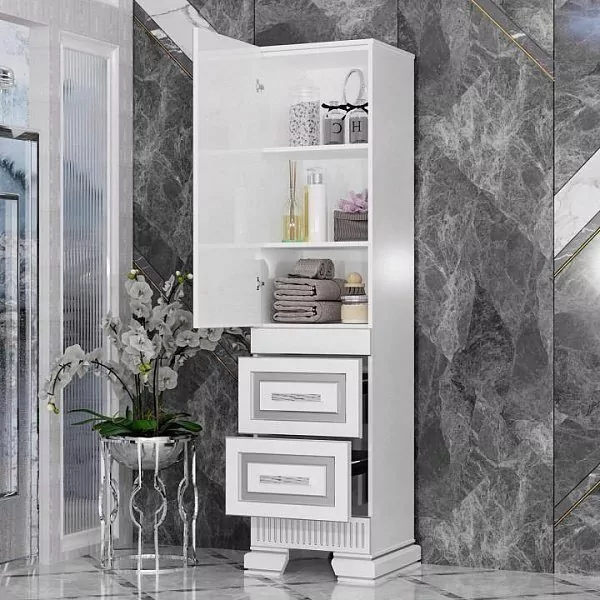 Пенал Opadiris Оникс 50 L белый, серебро