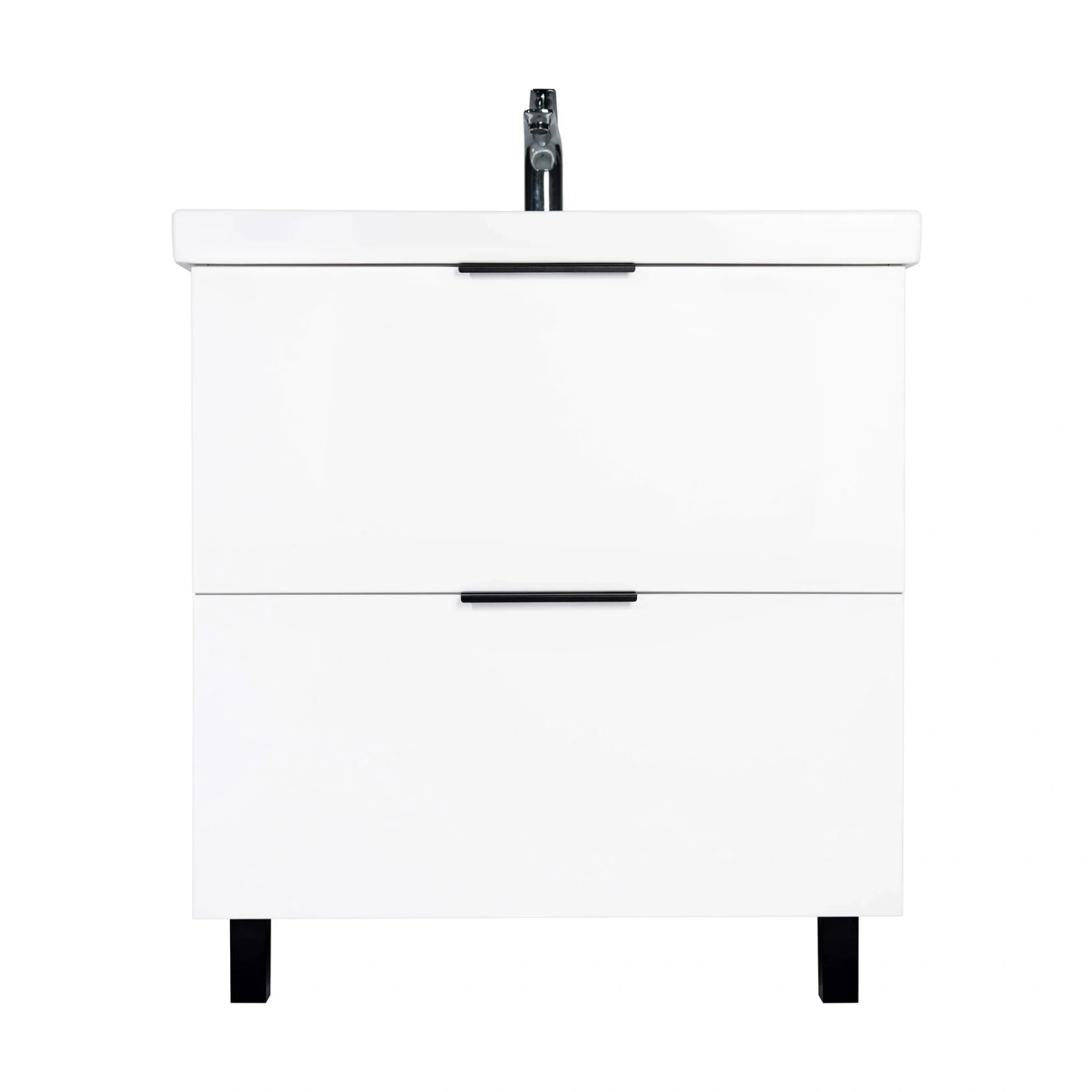 Тумба напольная Viant Берлин 80 с раковиной Moduo 80, 2 ящика, белый