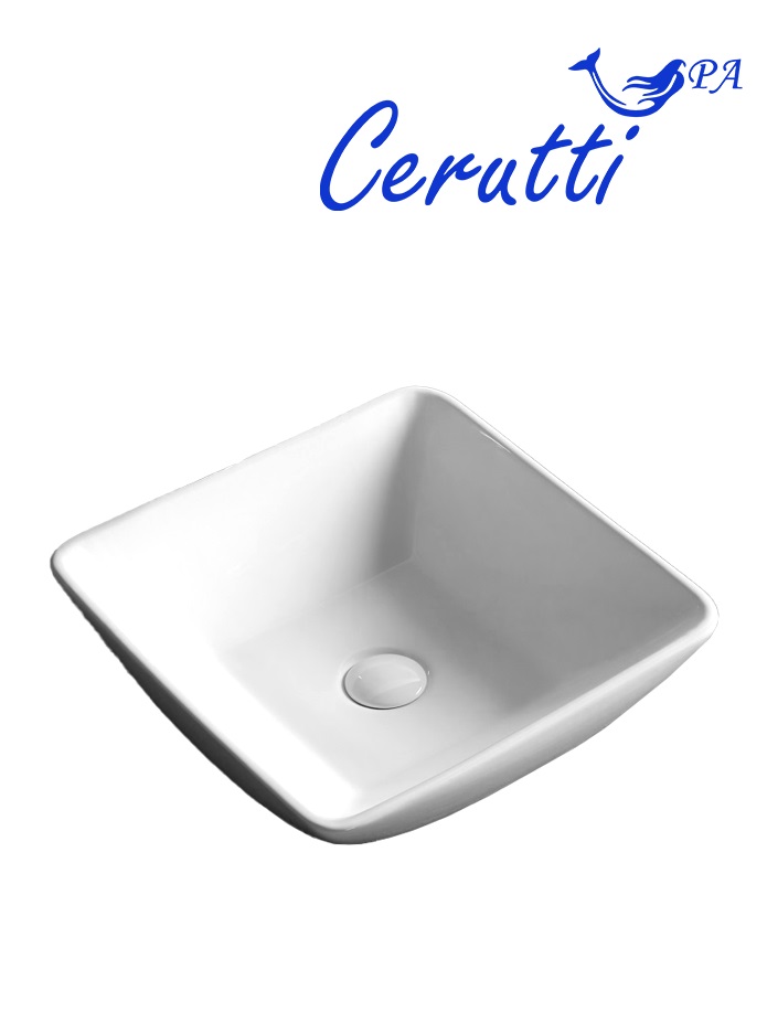 Раковина Ceruttispa CR7034D накладная, белая, квадратная 420х420х130