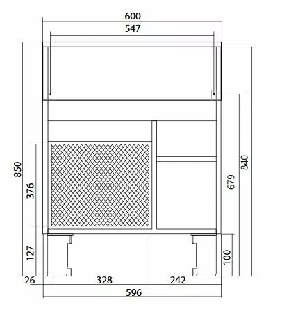Тумба с раковиной напольная 1Marka Mira 60Н, 2 двери, дуб сонома от магазина Vanna-Vanna.ru!