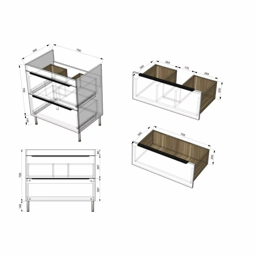 Тумба с раковиной Венеция Монте 85 напольная, белый