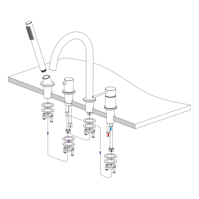 Смеситель для ванны с душем, врезной Timo Saona 2320/20Y золото шлифованное