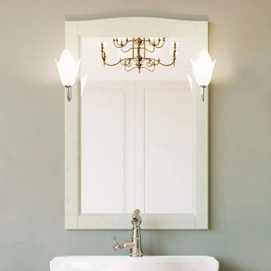 Зеркало ValenHouse Эллина 65 свет, слоновая кость, хром