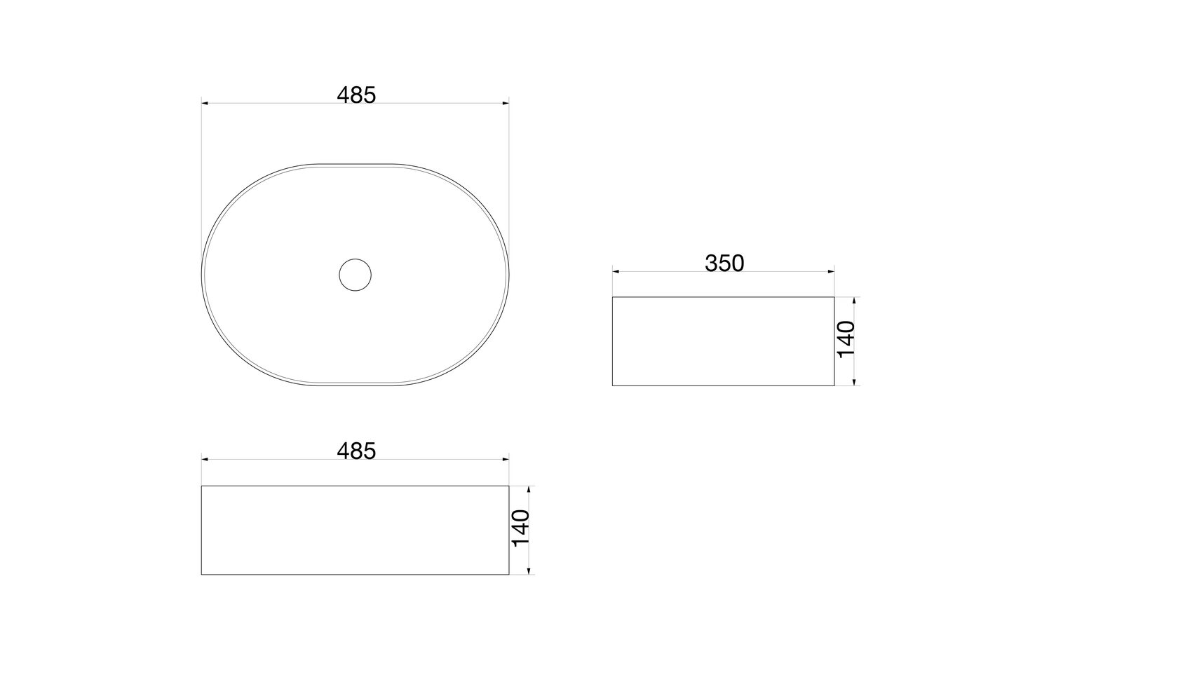 Раковина SantiLine SL-1084 накладная, белая