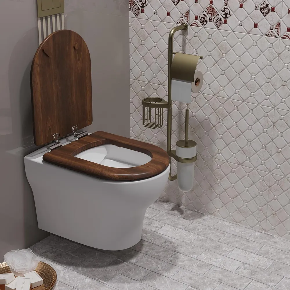 Унитаз подвесной Opadiris Лоренцо OS41712N белый, светлый орех