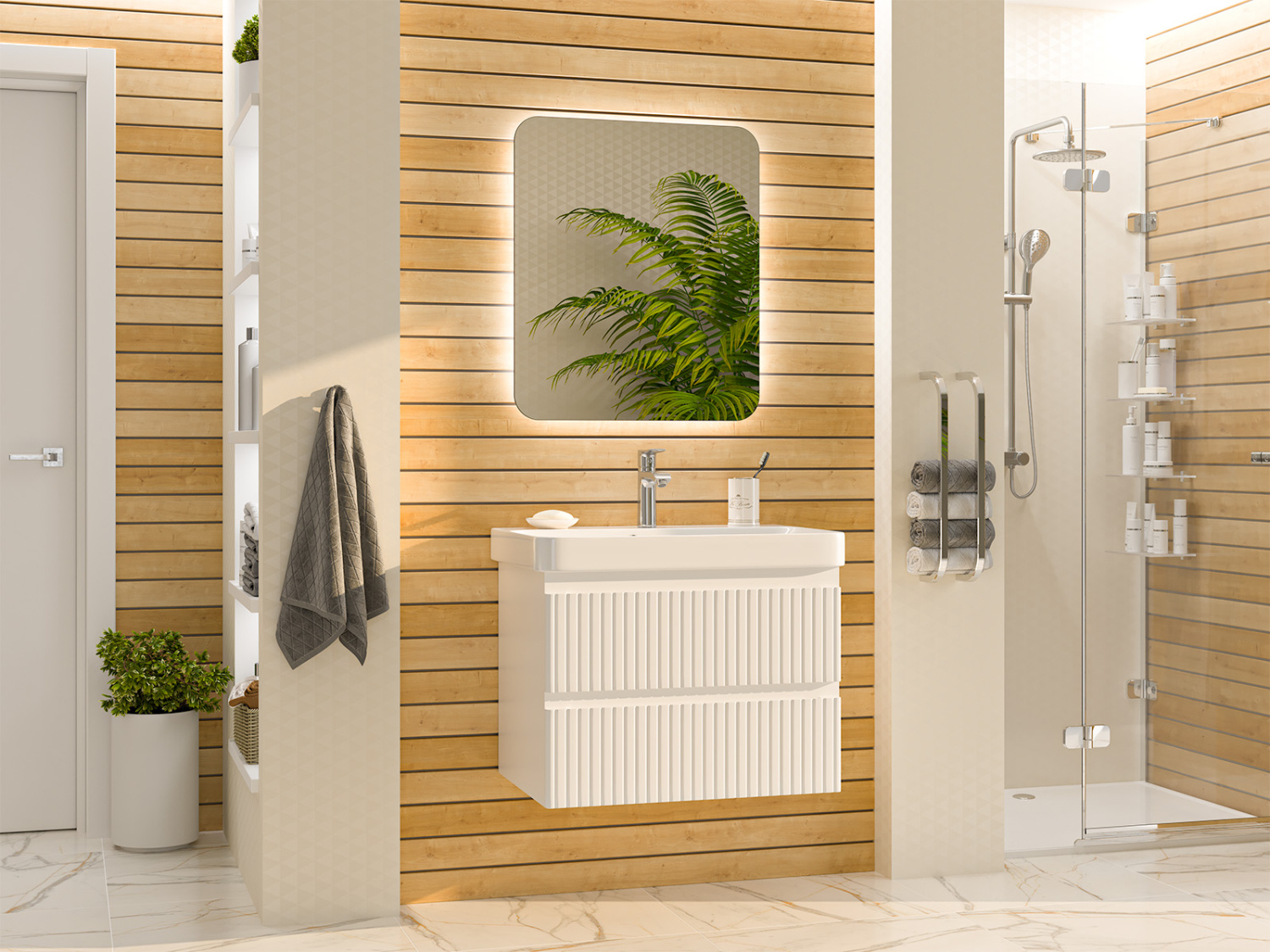 Тумба с раковиной Brevita Victory 70 подвесная, белый