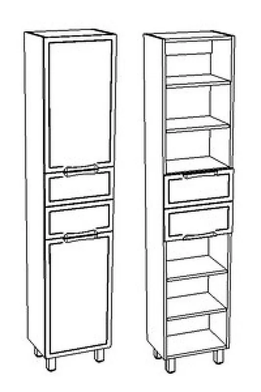 Пенал Corozo Монро 30 Z2 L/R напольный, универсальный, белый