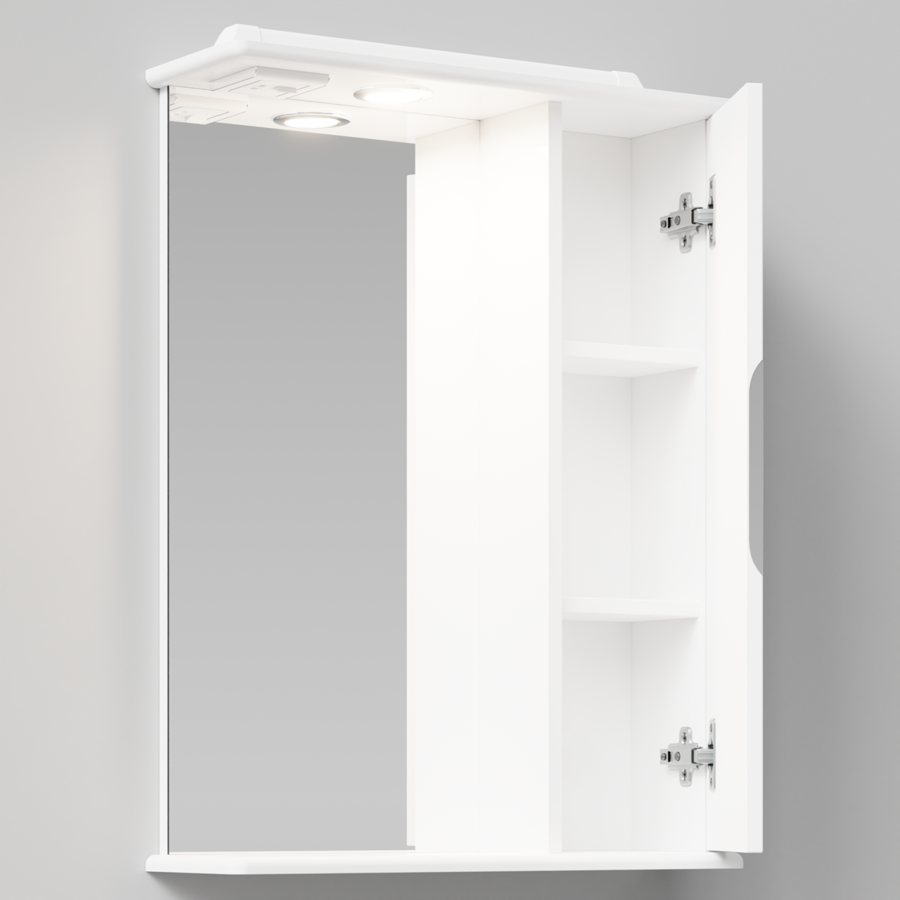 Зеркало-шкаф Vod-ok Лира 55 R свет, белый