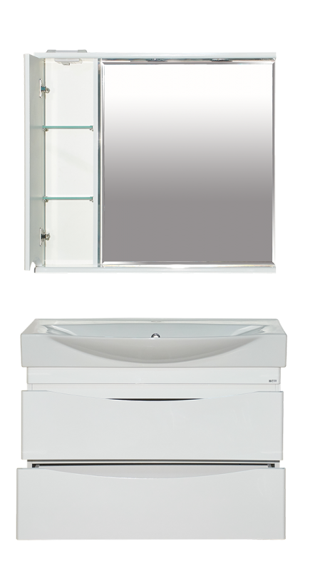 Зеркало-шкаф Misty Элвис 85 L, белый