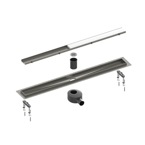 Душевой лоток TIMO Drain System 700 с двусторонней панелью "plate" под плитку, Черное золото от магазина Vanna-Vanna.ru!