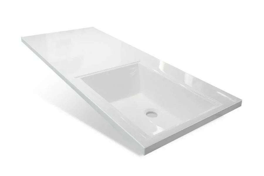 Тумба подвесная Style Line Даллас 115 Люкс Plus ПВХ с раковиной Даллас 115 под стиральную машину, правая, белая