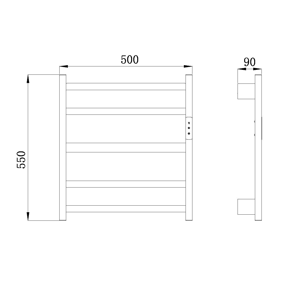 Полотенцесушитель электрический RAGLO R350.02.03 сенсорный с терморегулятором, сатин золотой