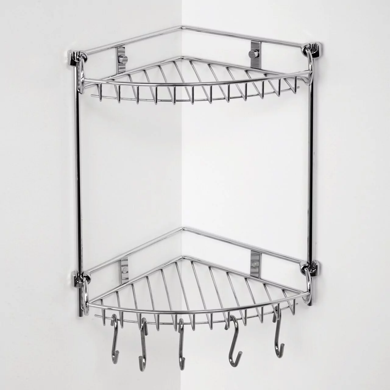 Полка WasserKraft K-1222 с крючками, хром