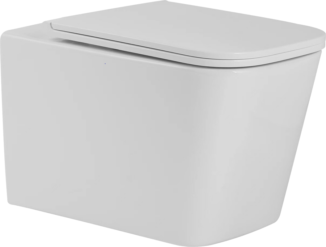 Унитаз подвесной SantiLine SL-5027+SL-01 с инсталляцией и кнопкой, белый