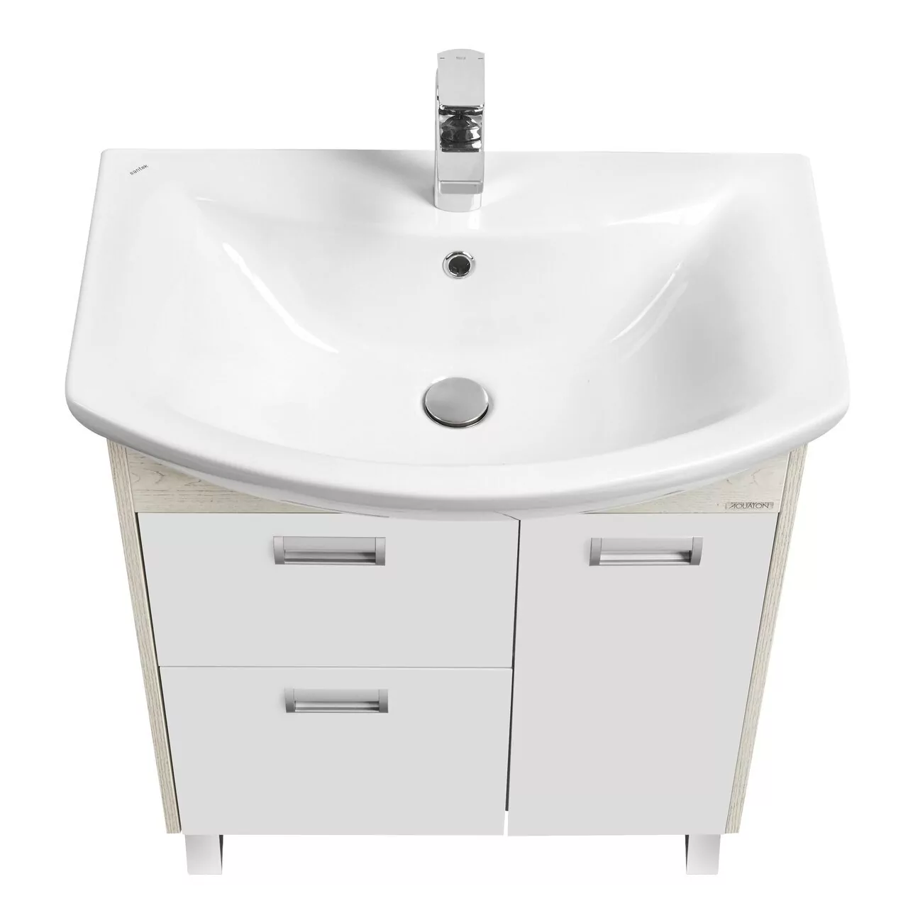 Тумба напольная Aquaton Бекка 70 с раковиной Балтика 70, белый