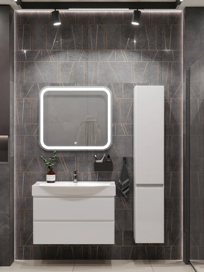 Тумба подвесная SanStar Arista 85 с раковиной Элвис 85, белая