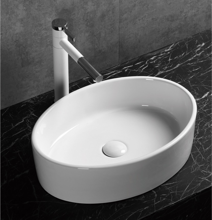 Раковина Ceruttispa CR7016 накладная, белая, овальная 500х355х140