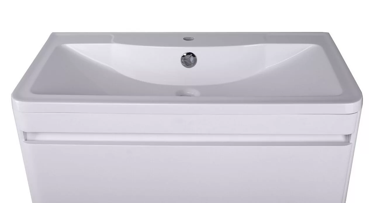 Тумба подвесная Style Line Атлантика 90 Plus Люкс с раковиной Атлантика 90, антискрейч, белый матовый от магазина Vanna-Vanna.ru!