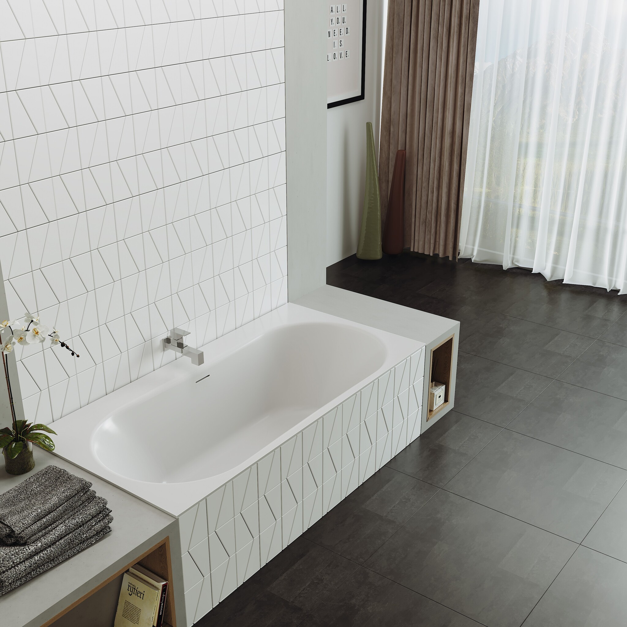 Ванна из искусственного камня Timo solid ANNELI1800 (1800*900*500)