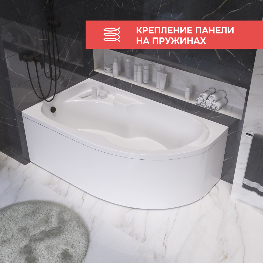 Ванна 1Marka DIANA 170x105 L Комплект Премиум от магазина Vanna-Vanna.ru!