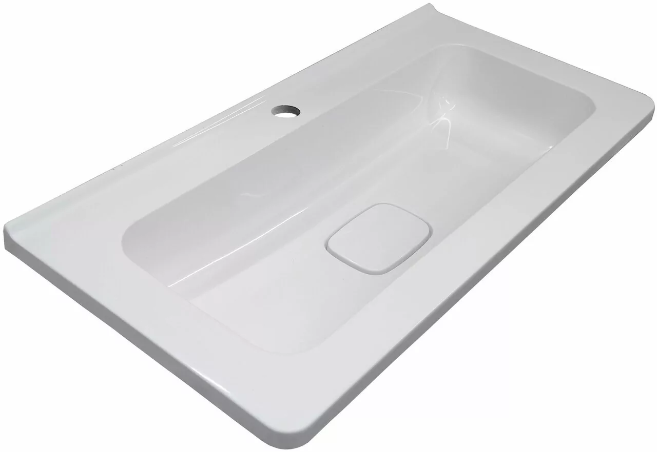 Тумба с раковиной Style Line Бергамо мини 90 Люкс, напольная, антискрейч, серый матовый