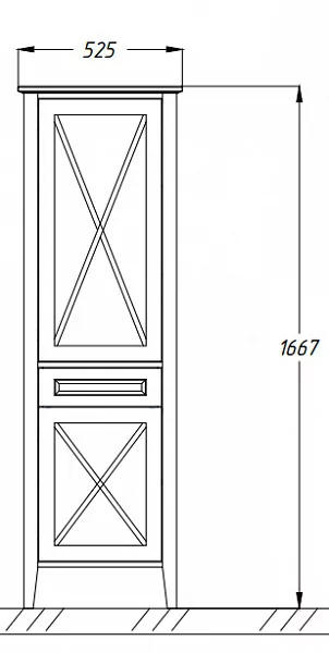 Пенал Opadiris Палермо 50 R белый матовый