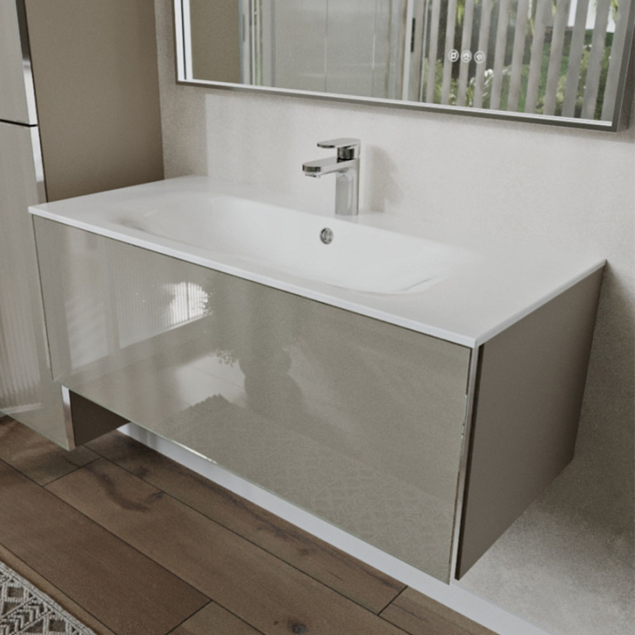 Тумба с раковиной подвесная (100 см) Terminus Vega VEG101001200501OSL, капучино