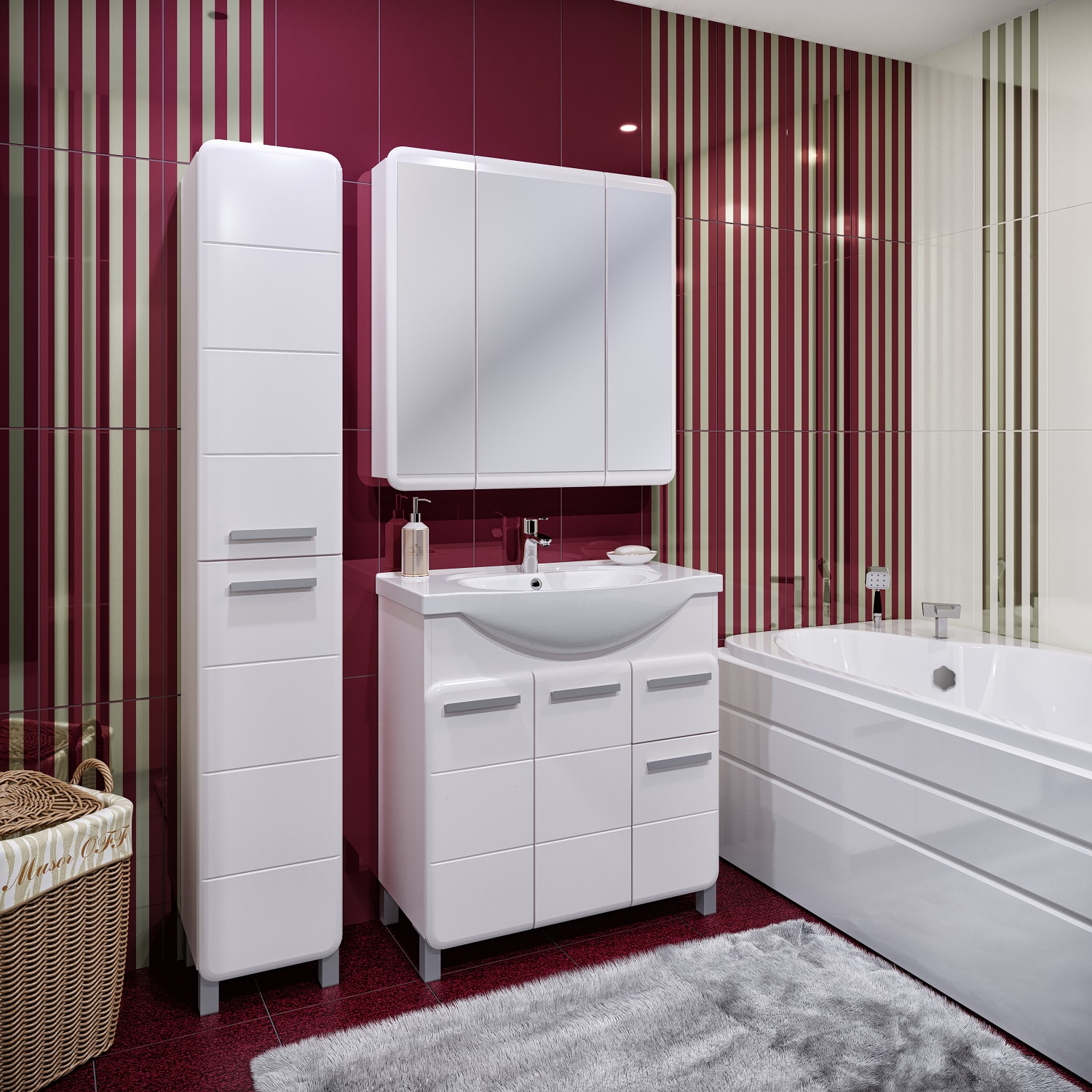 Зеркало-шкаф Runo Эрика 80  белый