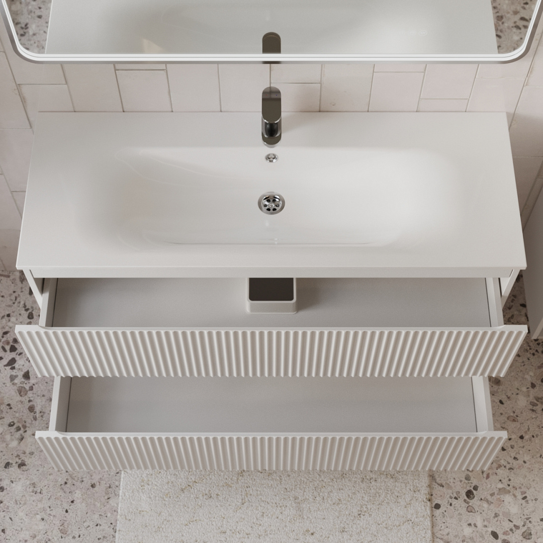 Тумба с раковиной подвесная (120 см) Terminus Sicilia SIC101202900301O, белый