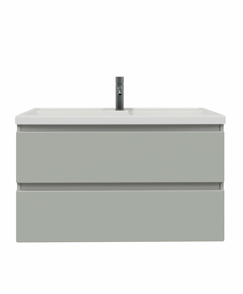 Тумба подвесная SanStar Riana 100 с раковиной Фостер 100 (комплект), грей